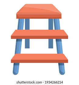 Fixed ladder icon. Cartoon of fixed ladder vector icon for web design isolated on white background