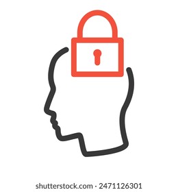Fixed mindset icon. Clipart image isolated on white background