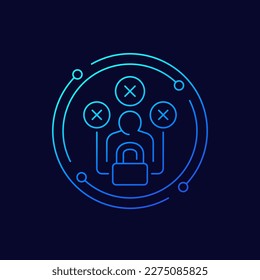 Fixed mindset icon, linear design
