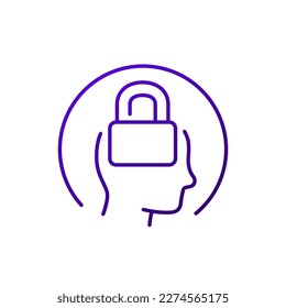Fixed mindset line icon, vector