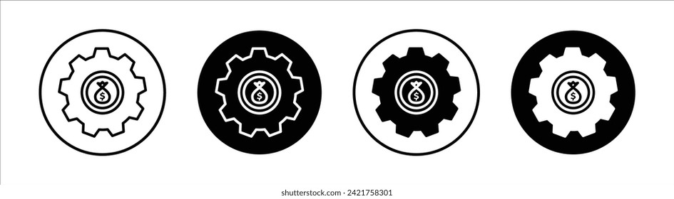 Fixed money flat line icon set. Fixed money Thin line illustration vector