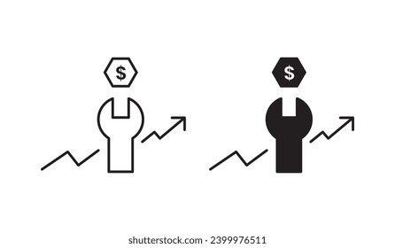 Das Symbol für Geld wurde korrigiert. Vektorgrafik