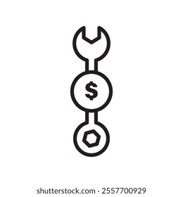 Fixed money icon Thin line art collection