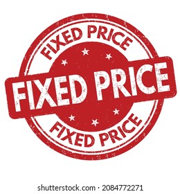 Fixed price grunge rubber stamp on white background, vector illustration