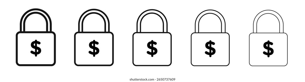 Ícone de preço fixo logotipo do conjunto de ilustrações plana