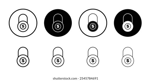 Fixed price icon flat line symbol set.