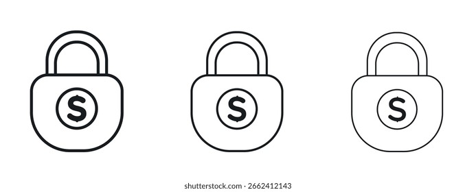Icono de Precio fijo diseño de línea simple - Ilustración vectorial simple