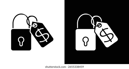 Coleção de símbolos de ícone de preço fixo. Ilustração de stock de vetor plano.