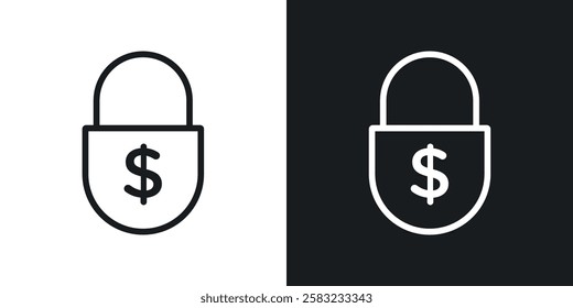 Fixed price icons in black and white liner strokes for web design.