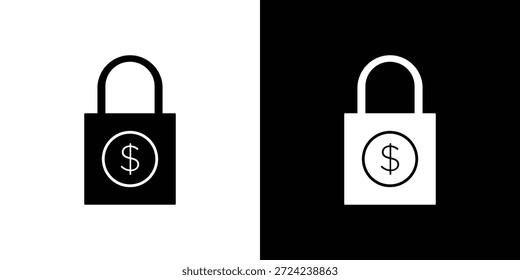 Iconos de Precio fijo concepto de Vector plano. Ilustraciones en blanco y negro
