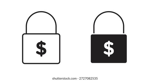 Conjunto de ícones de preço fixo. Ilustração de vetor de linha simples