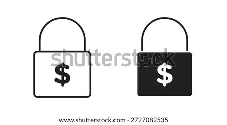 Fixed price icons set. Simple line vector illustration