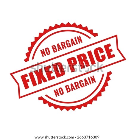 fixed price no bargain stamp design vector