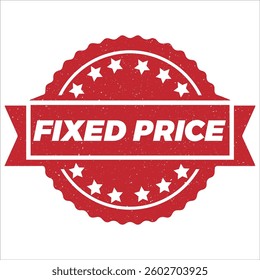 Fixed price round stamp icon grunge distressed style