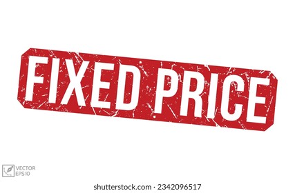 Fixed Price stamp red rubber stamp on white background.