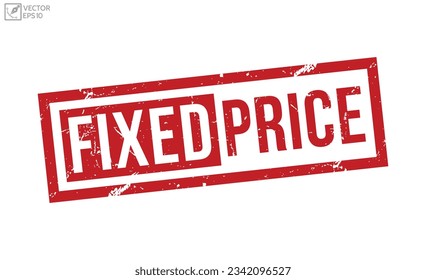 Fixed Price stamp red rubber stamp on white background.