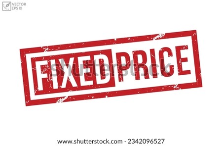 Fixed Price stamp red rubber stamp on white background.