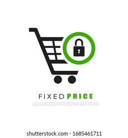 Fixed price vector logo isolated on white background
