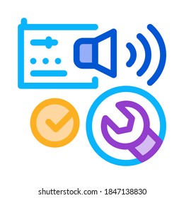 fixed radio sound icon vector. fixed radio sound sign. color symbol illustration