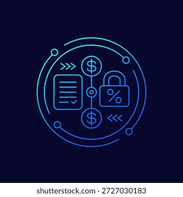 ícone de taxa fixa no design linear