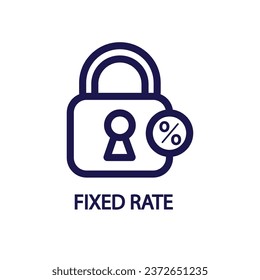 Fixed rate icon vector illustration on white background.