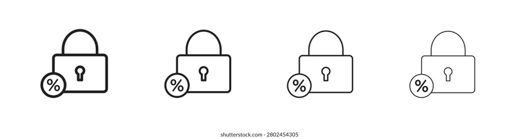 Fixed rate mortgage icon collection. Vector illustration EPS10.