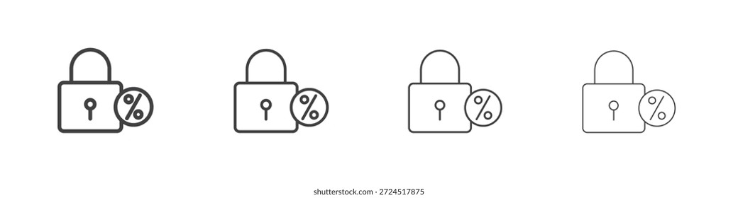 Concepto de icono de hipoteca de tasa fija Pictograma lineal. Ilustración de elemento simple.