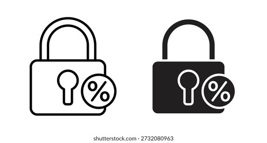 Concepto de icono de hipoteca de tasa fija. icono de interfaz de usuario lineal de píxeles perfecto.