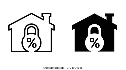Ícone de hipoteca de taxa fixa design gráfico. Ilustrações de ícone de vetor