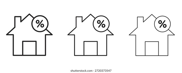 Icono de hipoteca de tasa fija. Ilustración vectorial de estilo minimalista dibujado a mano