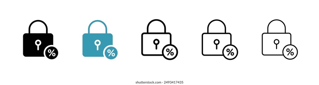 Fixed rate mortgage icon pack. line style EPS 10