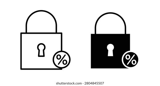 Fixed rate mortgage icon set modern line and solid style collection.