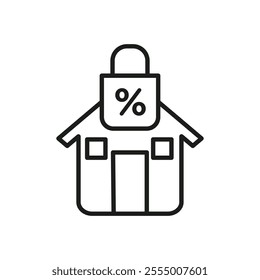 Fixed rate mortgage icon Simple thin line flat symbol