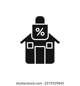 Fixed rate mortgage icon Simple thin line flat symbol