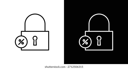 Icono de hipoteca de tasa fija en estilo lineal simple.