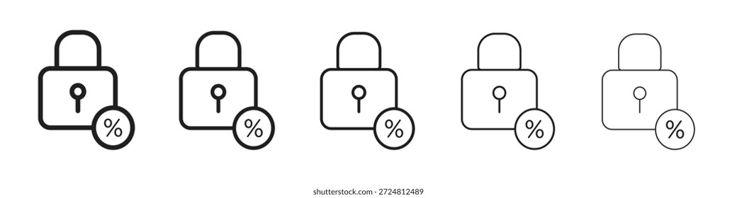 Icono de hipoteca de tasa fija. Estilo de contorno simple. Elementos gráficos.
