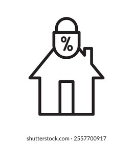 Fixed rate mortgage icon Thin line art collection