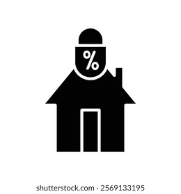 Fixed rate mortgage icon Vector flat thin line illustration