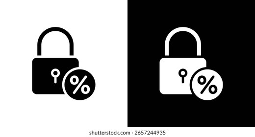 Ícone de hipoteca de taxa fixa Modelo de logotipo vetorial para design gráfico e web.
