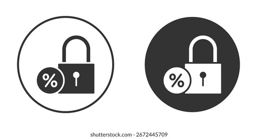 Clipart de Vector de iconos de hipoteca de tasa fija en colores negros. adecuado para trabajos gráficos