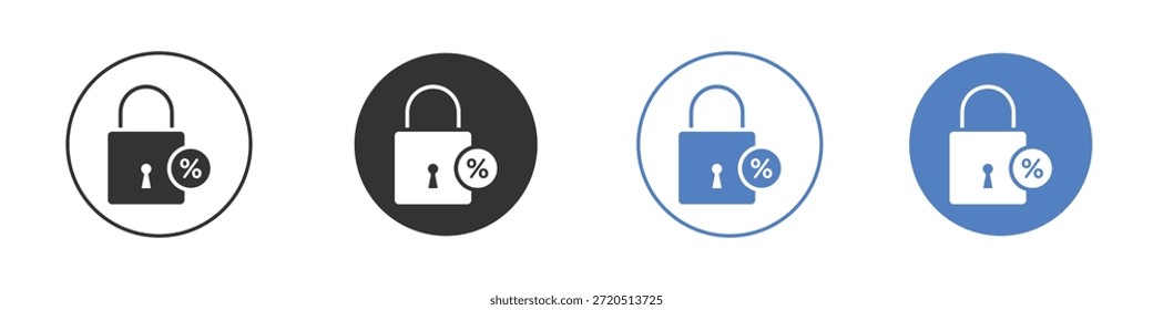 Fixed rate mortgage icon vector clip art illustration collection