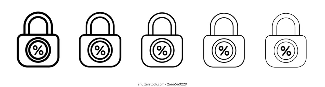 Icono de hipoteca de tasa fija en estilo Web. Ilustración vectorial. Eps10