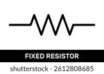 Fixed Resistor Icon. Zig-Zag Resistor Symbol. ANSI or IEEE Standard Fixed Resistor Schematic Diagram