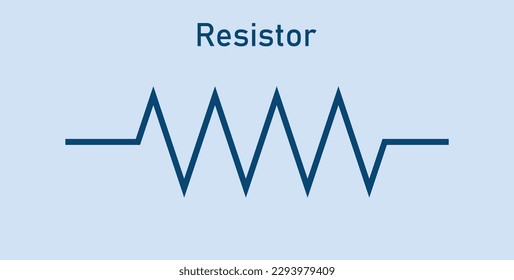 fixed resistor symbol icon in electricity. vector illustration isolated on blue background.