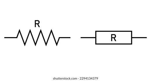 Fixed resistor symbol icon in electricity. vector illustration