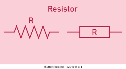 Fixed resistor symbol icon in electricity. vector illustration
