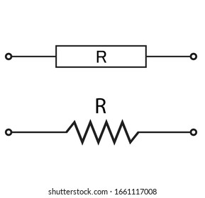 Fixed Resistor Symbol On White Background