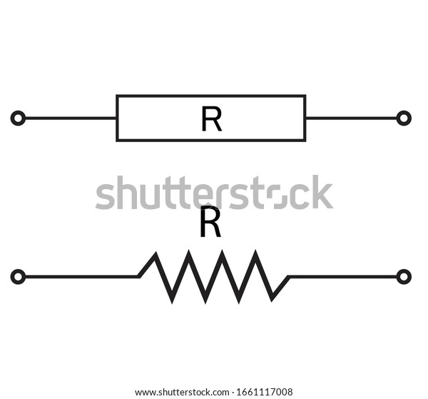 Fixed Resistor Symbol On White Background Stock Vector Royalty Free 1661117008 Shutterstock 0480