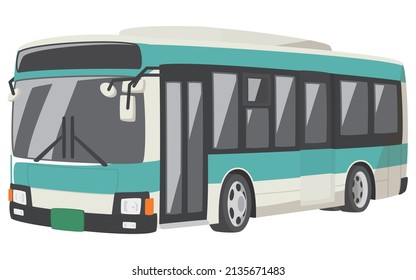 Fixed route bus. Vehicle. Vector illustration.