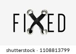 fixed slogan with black ribbon in eyelet illustration
